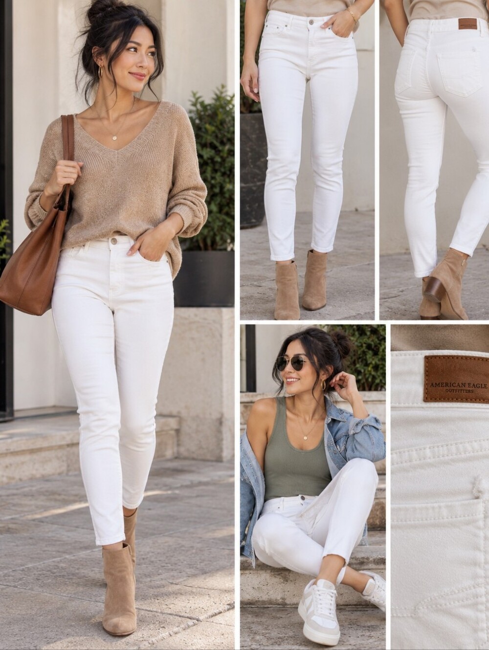 American Eagle Level Stretch White Skinny Jeans Size 12 Regular